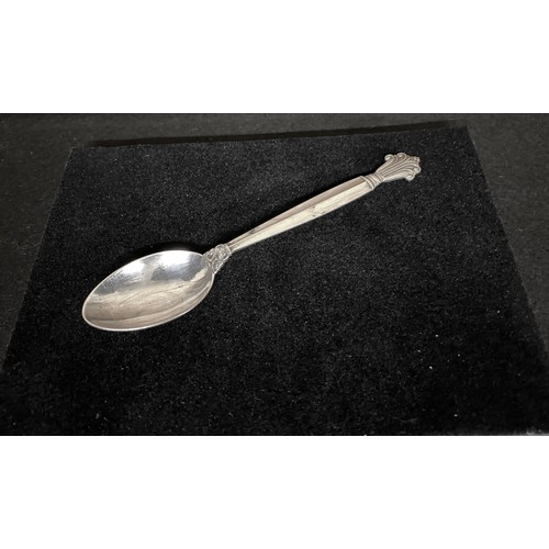 14 - Danish stylised silver spoon by Georg Jensen