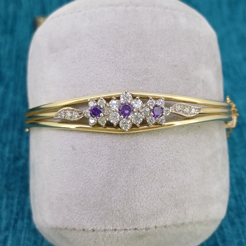 3 - 1/20th 10ct Rolled Gold Bangle
- Purple and White Stone Set
- circa 1960's