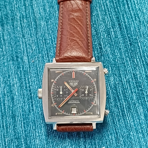 12 - Gents Huer Monaco with Brown Leather Strap
- 1960's
- Automatic
- Chronograth