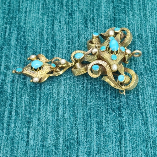 13 - Turquoise Pin Brooch
- 9ct Yellow Gold
- Late Georgian / Early Victoria Sea Peal