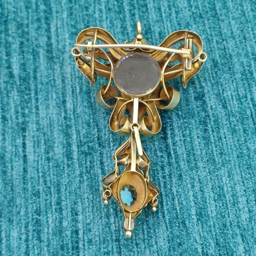 13 - Turquoise Pin Brooch
- 9ct Yellow Gold
- Late Georgian / Early Victoria Sea Peal