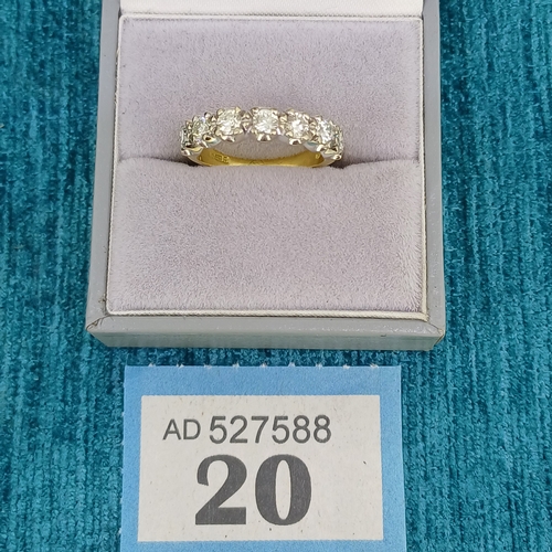 20 - 18ct Diamond 7 Stone Ring 
- approx 1ct
- 3.8g