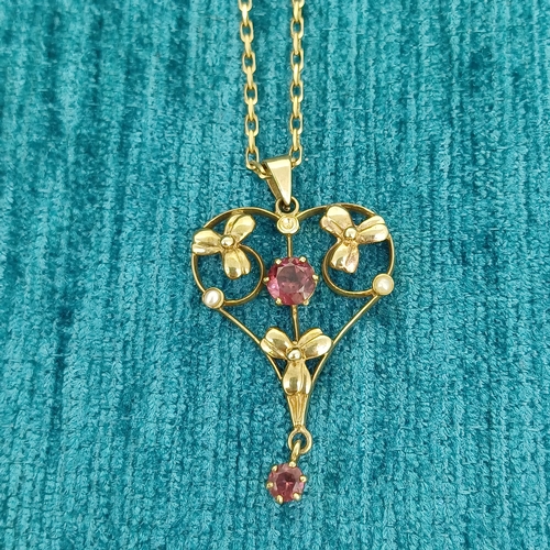 29 - Edwardian Pendant & Chain
- Garnet & Pearl
- 9ct Gold
- 4.8g