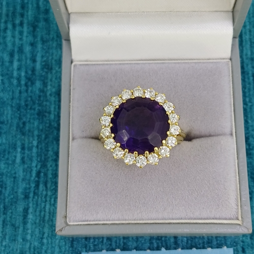 34 - Amethyst & Diamond Cluster Ring
- 18ct Gold
- 9.3g