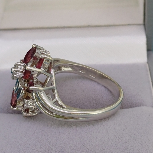 35 - Ruby & Diamond Cluster Ring
- 14ct
- 6.3g