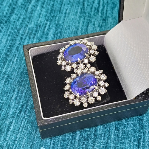 36 - Ladies Tanzanite & Diamond Earrings
- 18ct White Gold