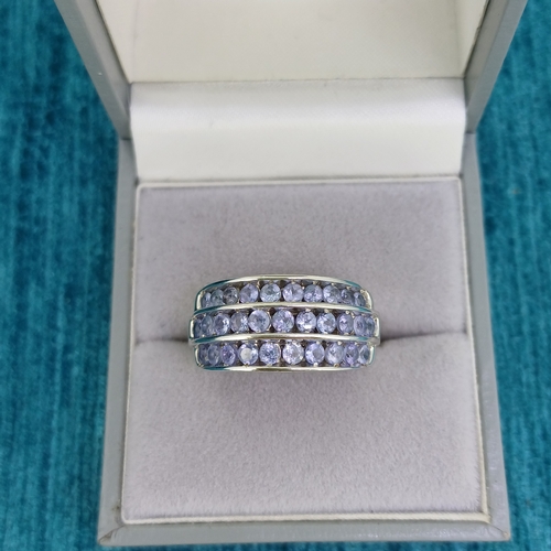 42 - Ladies Tanzanite Three Row Ring
- 9ct White Gold
- 4.3g