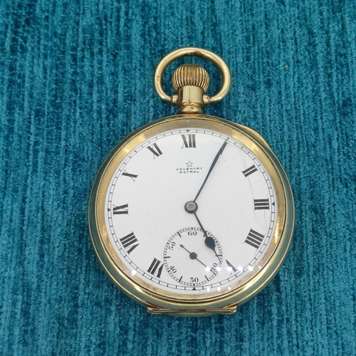 47 - Coventry Astral Pocket Watch Gold Plated