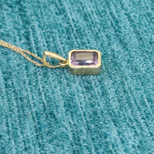 52 - Amethyst Solitaire Pendant on Chain
- 9ct Gold
- 1.6g