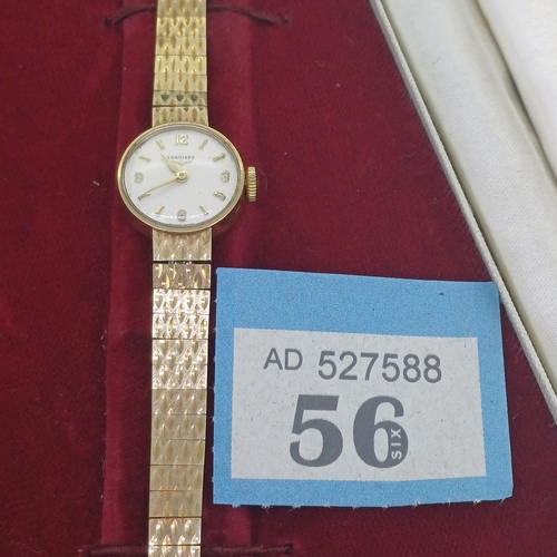 56 - Ladies Longines Watch in Original Box
- 9ct Gold
- 19.5g