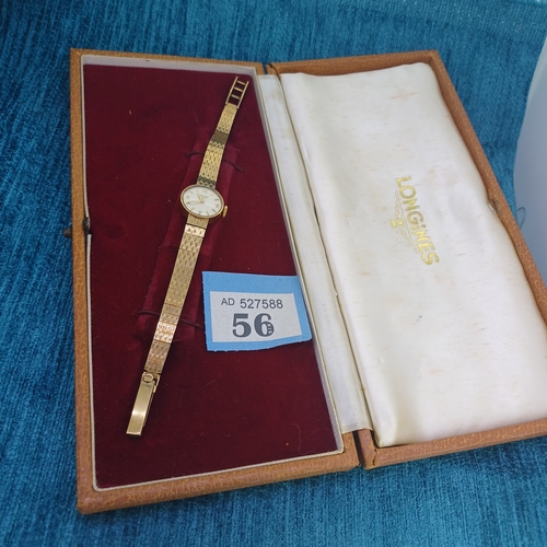 56 - Ladies Longines Watch in Original Box
- 9ct Gold
- 19.5g