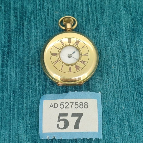 57 - Half Hunter Gold Plated Pocket Watch
- 49.7g