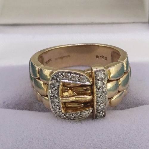 59 - Diamond Buckle Ring
- .25ct Diamond
- 9ct Gold
- 10.7g