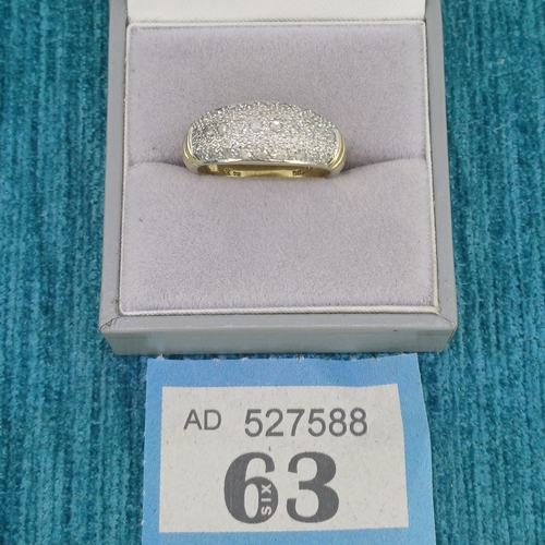 63 - Pave Set Diamond /ring 
- .50ct Diamonds
- 9ct Gold