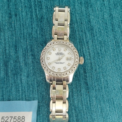 71 - Ladies Rolex
- Diamond Bezel 
- 18ct White Gold
- Date Just