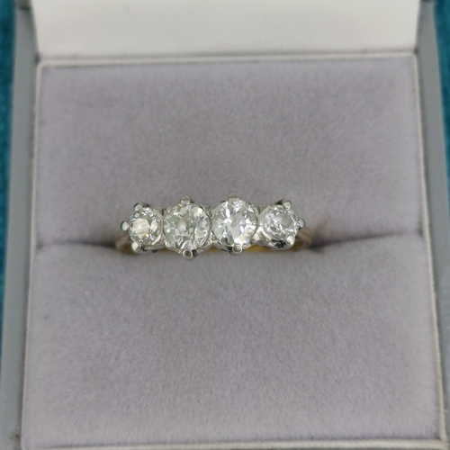 73 - Diamond Ring 4 Stones
- 1ct total Diamonds
- 18ct Gold
- 3.2g