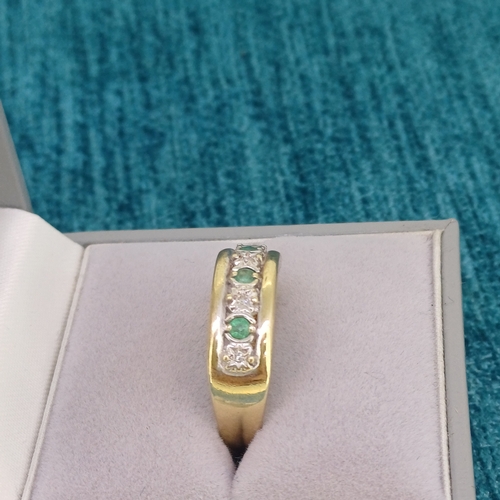 75 - Ladies Emerald & Diamond 7 Stone Ring
- 9ct
- 3.3g