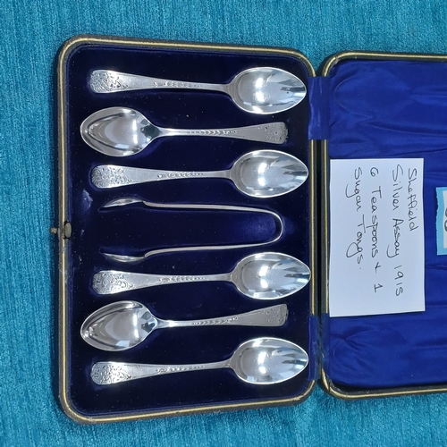 83 - Silver Teaspoon and Sugar Tong Set - 1915
- 121.3g