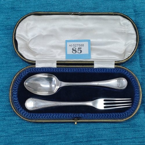 85 - Early Victorian Fork and Spoon Set
- Sterling Silver
- 54g