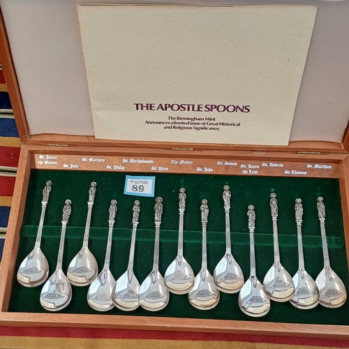 89 - Sterling Silver Apostle Spoon Set in case with information
Weighs 447g