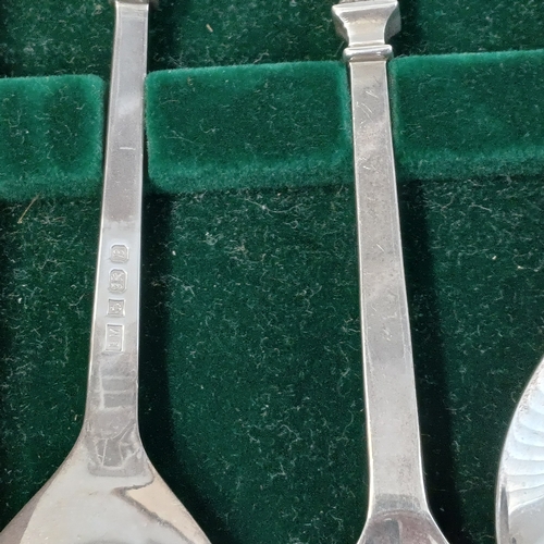 89 - Sterling Silver Apostle Spoon Set in case with information
Weighs 447g