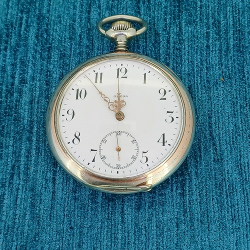 91 - Silver Omega Olympic 800 Pocket Watch