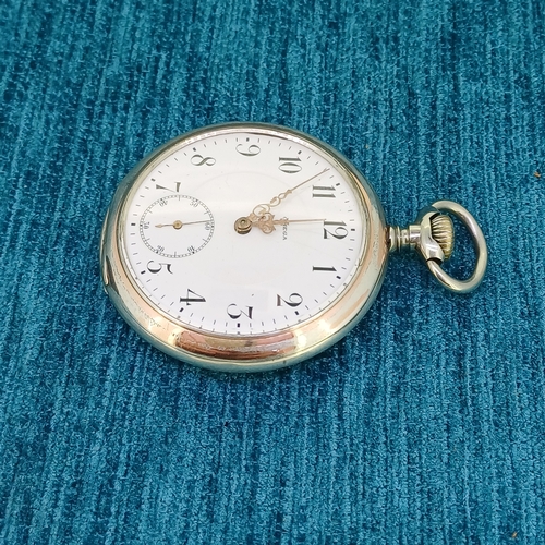 91 - Silver Omega Olympic 800 Pocket Watch