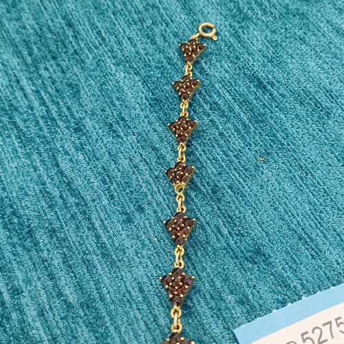 92 - Gold Garnet Bracelet