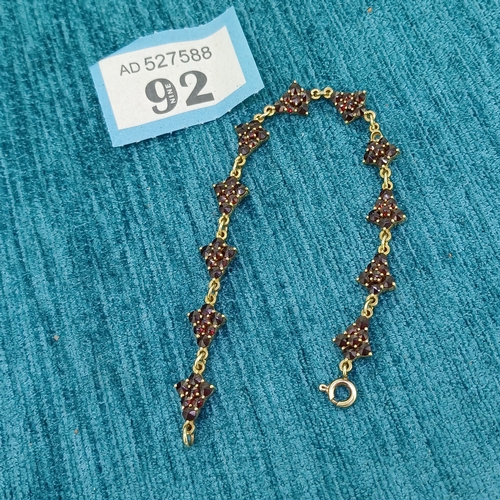 92 - Gold Garnet Bracelet