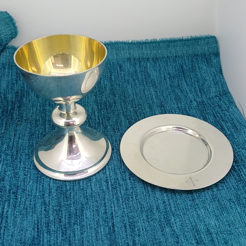 102 - 1941 WWII Military RAF Air Arm Holy Communion Silver Cup and Plate used by the crews before missions... 