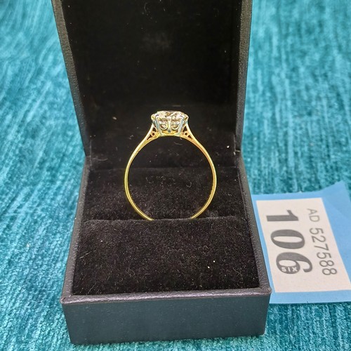 106 - Natural Solitaire 2.5ct SI1 Diamond Ring
- Vintage Cut draws slight natural yellow c
- 18ct Gold