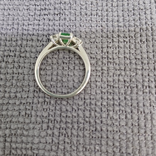 2 - Emerald and Diamond Ring 
- Platinum 
-  1ct Emerald
Size: K
- 0.30 ct Total Diamond