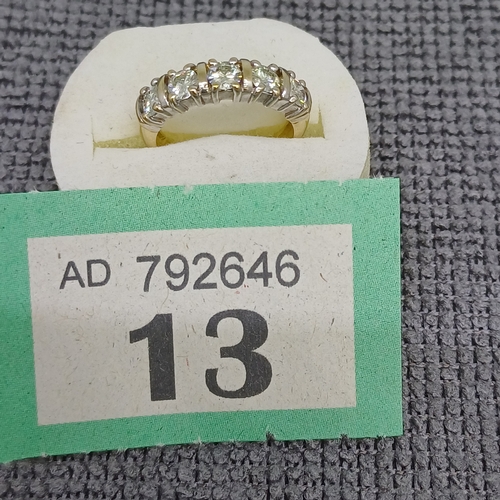 13 - Moissanite Half Eternity Ring
- 9 ct Gold
- 2.07g
Size: J