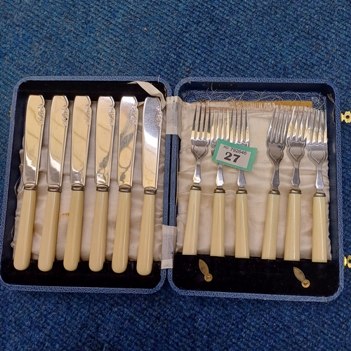 27 - 1950's Fish Knife and Fork Set (Boxed)