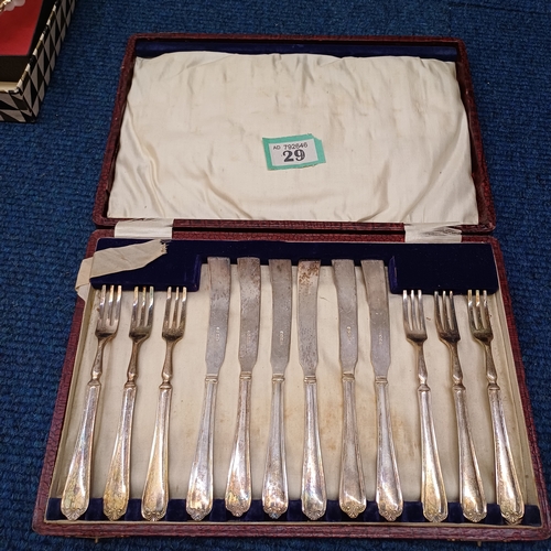 29 - Silver Knife and Fork Set (boxed)