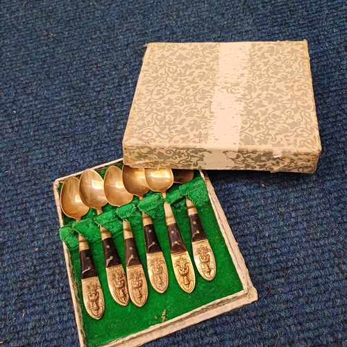 30 - Set of Teaspoons - unsure of metal - but a fun set