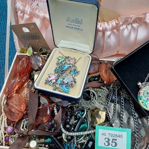 35 - Two boxes of Costume Jewellery