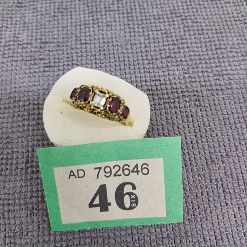 46 - Victorian Diamond and Garnet Ring
- 0.50ct diamond
Size: Q