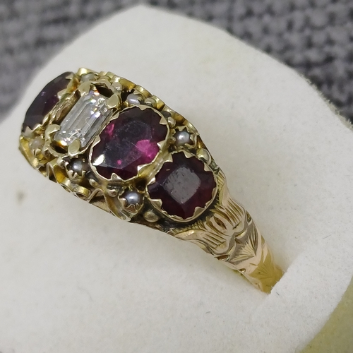 46 - Victorian Diamond and Garnet Ring
- 0.50ct diamond
Size: Q