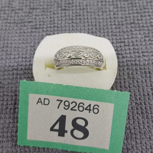 48 - Diamond Silver Ring
Size: N