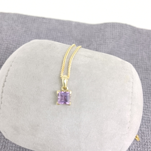 64 - Amethyst Pendant and Chain.
- 3.3 g