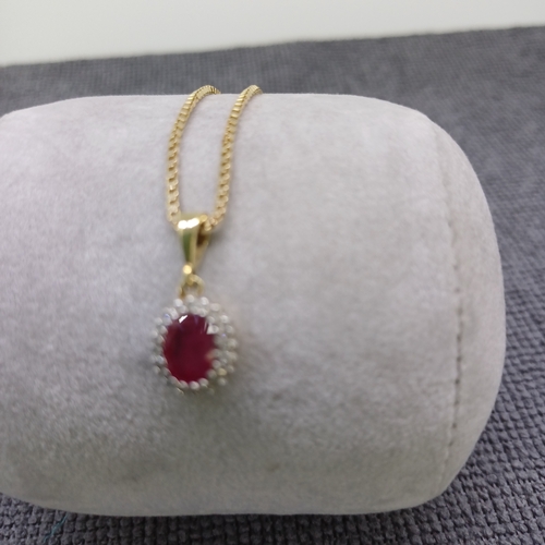 65 - Ruby and Diamond Pendant with Chain
- 9 ct
- 4.94 g