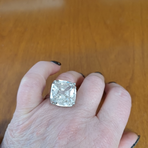 68 - This is an absolute stunning 18.5 ct Solitaire Asia Cut Diamond Ring.  This is a Lab produced Diamon... 