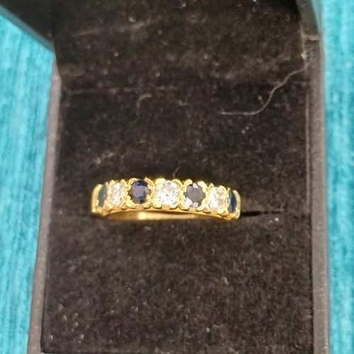 82 - Ladies Sapphire and Diamond Ring.  All 10 point. 18ct gold.
This is such a beautiful ring and the Sa... 