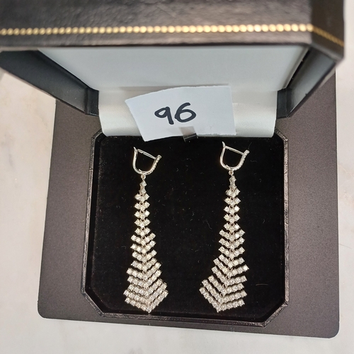 96 - Stunning Pair of Diamond Drop Earrings set in 18ct White Gold with approximate Diamond weight of 4.0... 