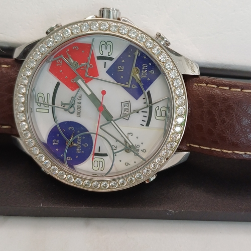 98 - Jacob & Co Watch with Diamond 
circa year 2000
5 time zone