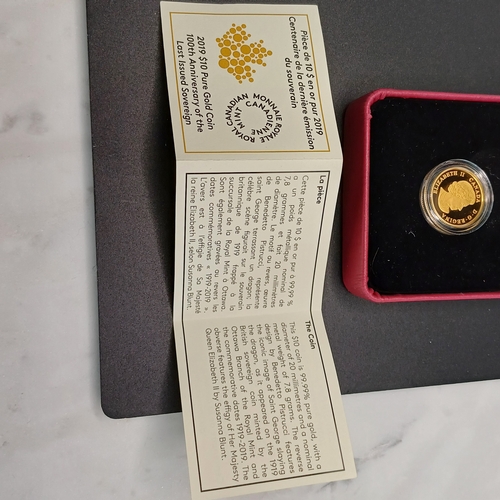 99 - Canadian Sovereign Coin 99.99 ct fine gold Special Edition.  With Certificate