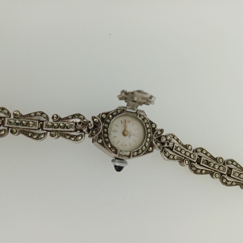 3 - Very Pretty Silver Marquisette Cocktail Watch Circa 1950's