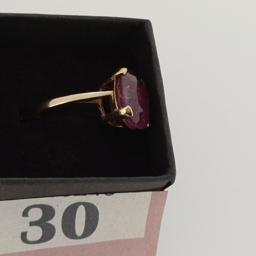 30 - This another Beautiful and Stunning Ladies Ring with a Large Natural Ruby 
- circa 1960's
- Size O
-... 