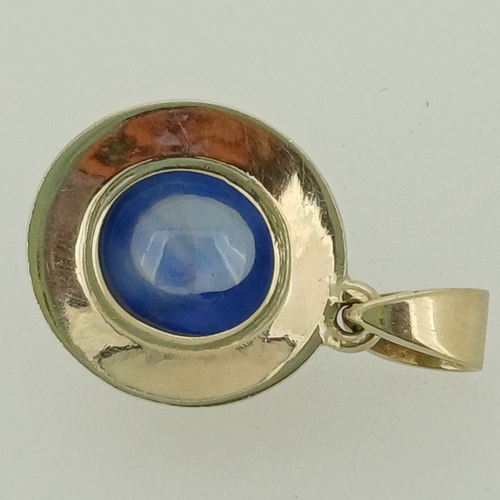 32 - Cabouchon Vintage Blue Stone Pendant 
- 9 ct Gold
- 1970's